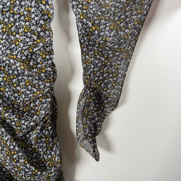ASTR The Label Black Disty Floral Rouched Dress Size Small - Picture 6 of 14